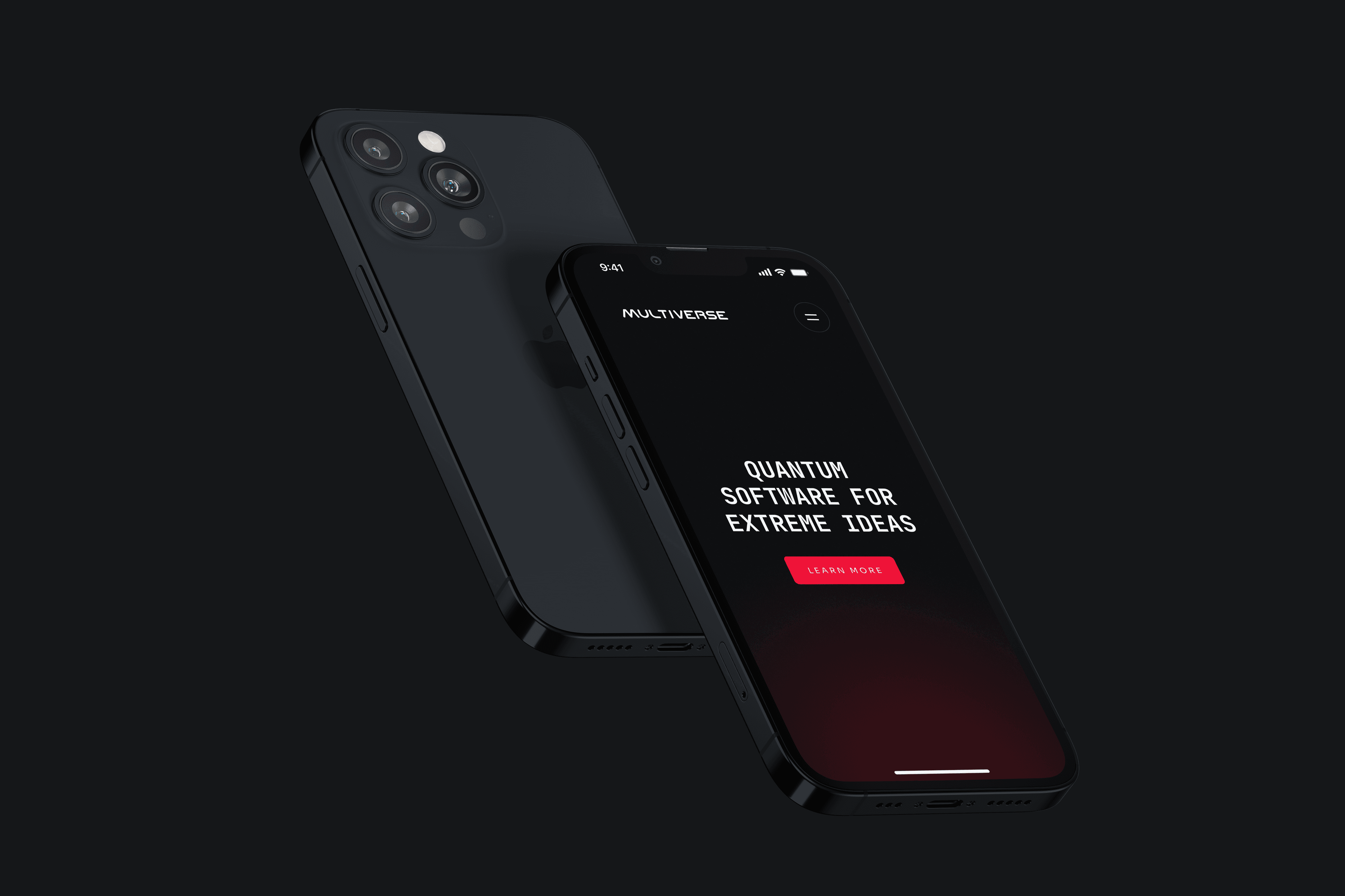 iPhone mockup for Multiverse Computing website design